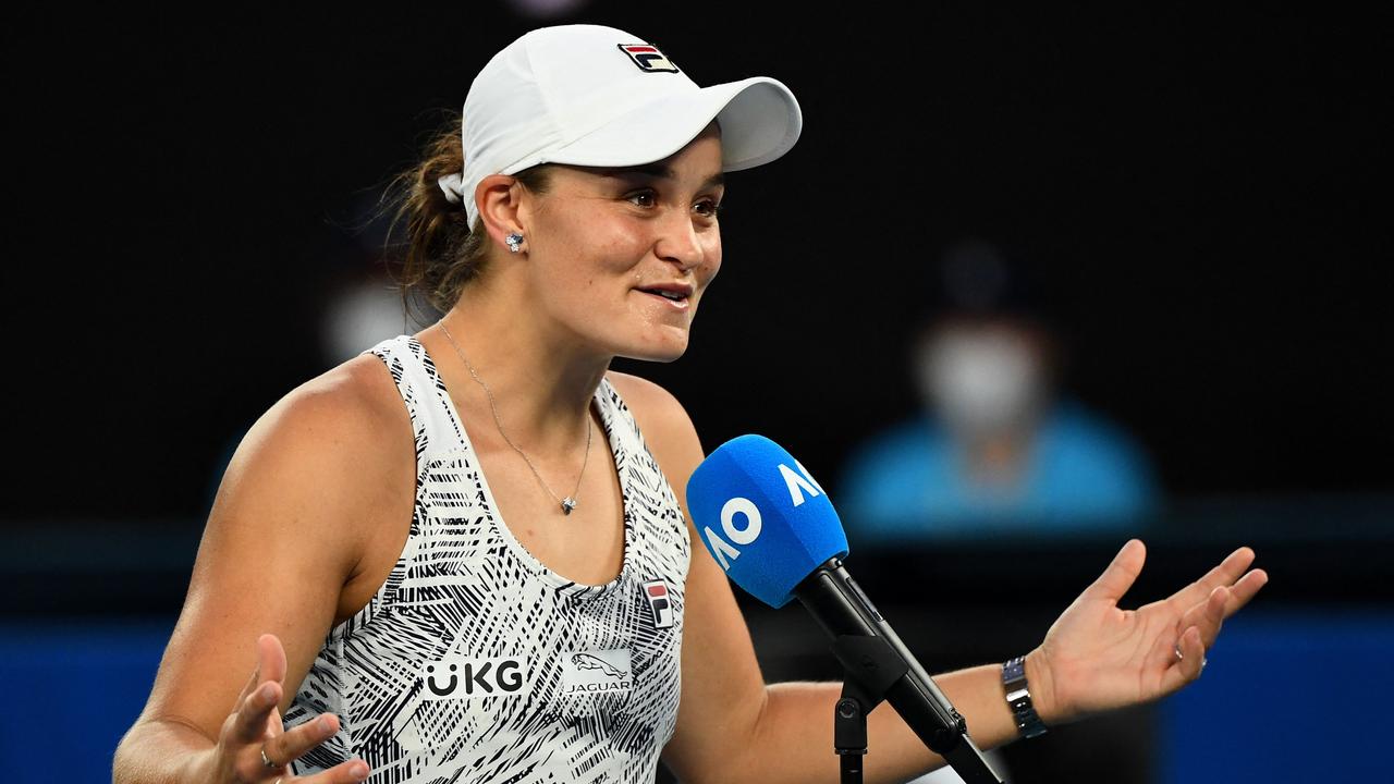 Ashleigh Barty speaking after her impressive win.