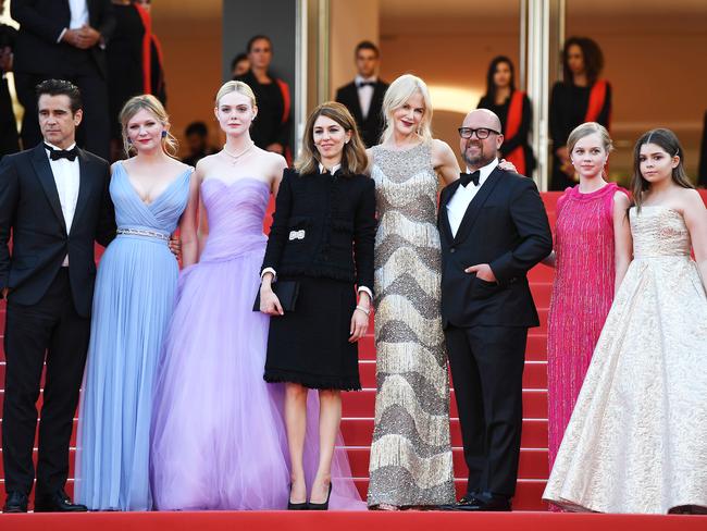 The all-star cast pose with director Sofia Coppola at the 70th Cannes Film Festival.