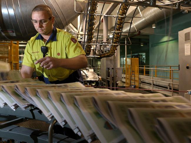 Production maintenance worker Joshua Walsh at the News Corp Chullora printing facility in Sydney. This month we celebrate the 20th anniversary of our Chullora print plant. At the weekend Fairfax closed its Chullora plant across the road from ours.