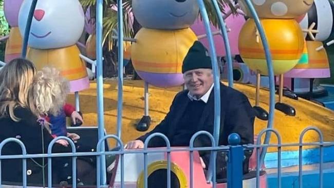 Boris Johnson enjoying himself at Hampshire's Peppa Pig World. Picture: Facebook