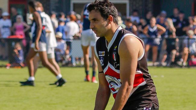 Trent Dennis-Lane in action for Bonbeach in the MPNFL. Picture: Aaron Cook