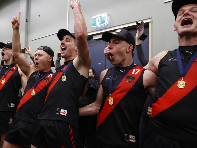 North Launceston sing the team song.  TSL grand final 2024 - North Launceston V Lauderdale.  Picture: Nikki Davis-Jones