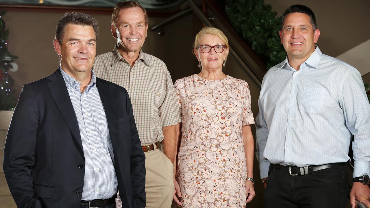 Steve Price (right) with former board members Paul Dunn, John Ballesty and Lynne Anderson. Picture: Christian Gilles