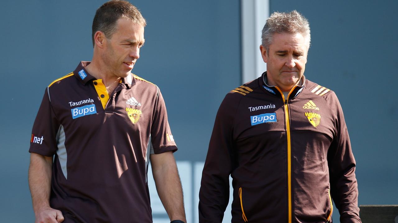 Alastair Clarkson and Chris Fagan in 2014. Picture: AFL Media