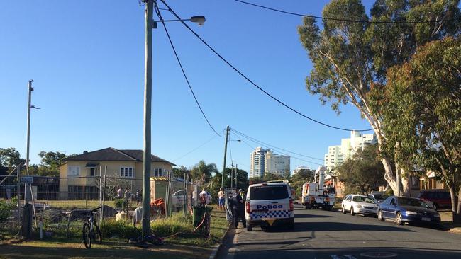 Fire crews at the scene of a Southport house fire. Photo: Amanda Robbemond