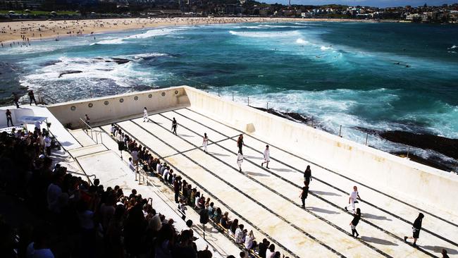 Maurice Terzini parade part of Mercedes-Benz Fashion Week Australia at Icebergs, Bondi. Picture: Jonathan Ng