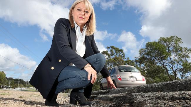 Donna Gates for Golden Age. Picture of her at Eggersdorf Road which needs upgrading. She wants the State Government to help with northern GC infrastructure.Photo by Richard Gosling