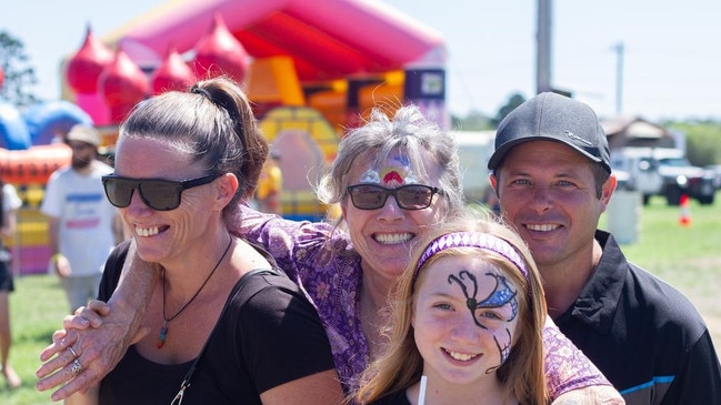 Trinity Andrews, Eilta Gilbert, Lindy Soaens and Tom Gilbert at the 2022 Wondai Show.