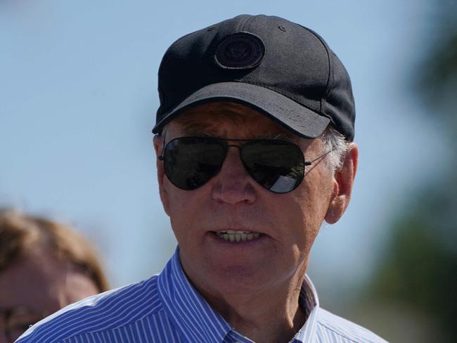 US President Joe Biden speaks about the aftermath of Hurricane Milton in St. Pete Beach, Florida, on October 13, 2024. The death toll from Milton rose to at least 16, officials in Florida said October 11, and millions were still without power as residents began the painful process of piecing their lives back together. (Photo by Bonnie CASH / AFP)