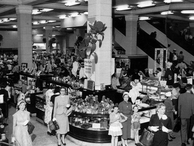1960s : Ground floor of David Jones Elizabeth Street store in early 1960s.HistoricalNSW / Shopping / Shop / Interior Picture: Supplied