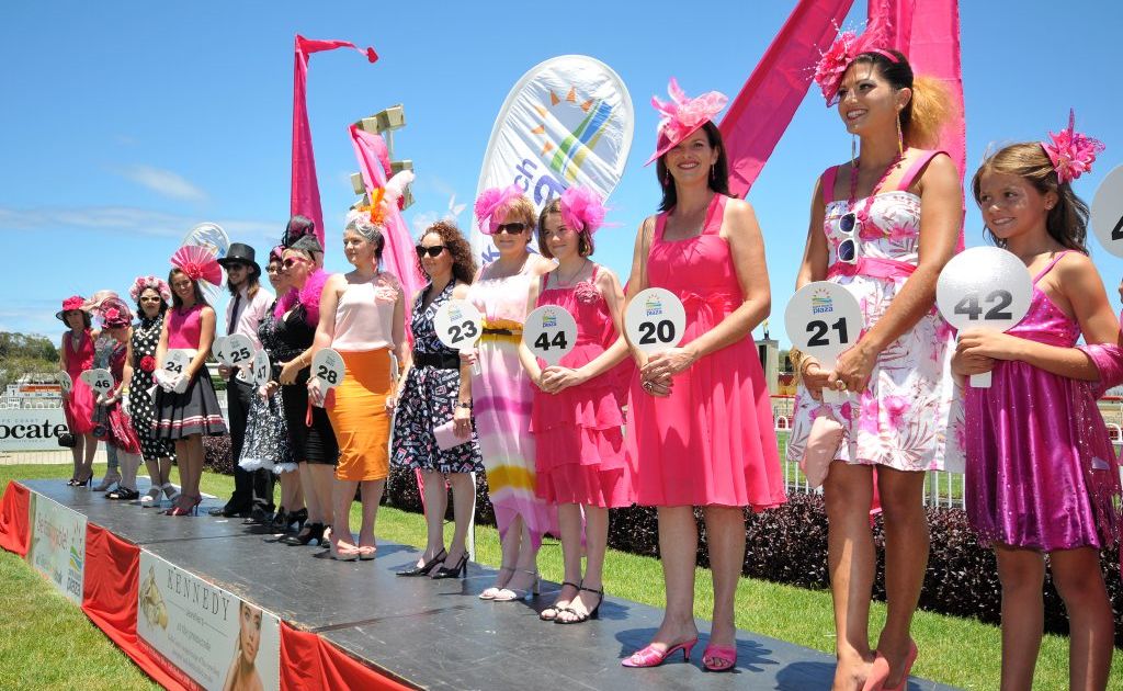 Hot pink shop races dress