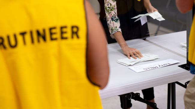 The vote count begins in the 2020 Northern Territory Election – 22 per cent of Territorians did not bother to cast their ballot. Picture: Che Chorley