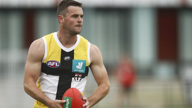 Brad Crouch it the track with his new teammates. Picture: Getty