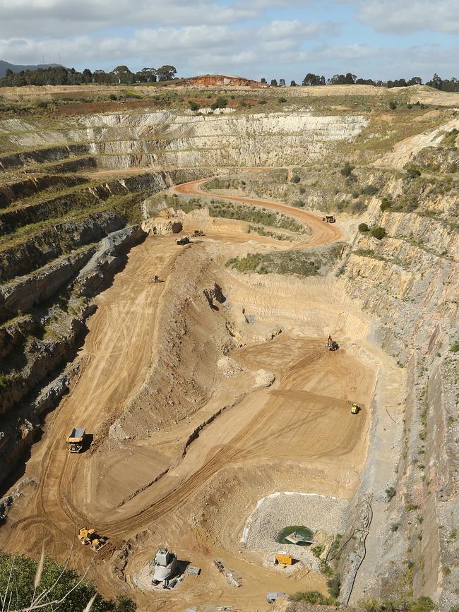 View of the quarry being filled in. Picture: Hamish Blair