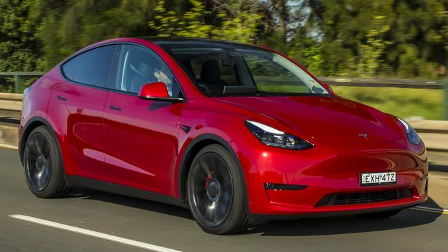 EV sales were strong in March, led by Tesla’s top-selling Model Y. Picture: Mark Bean.