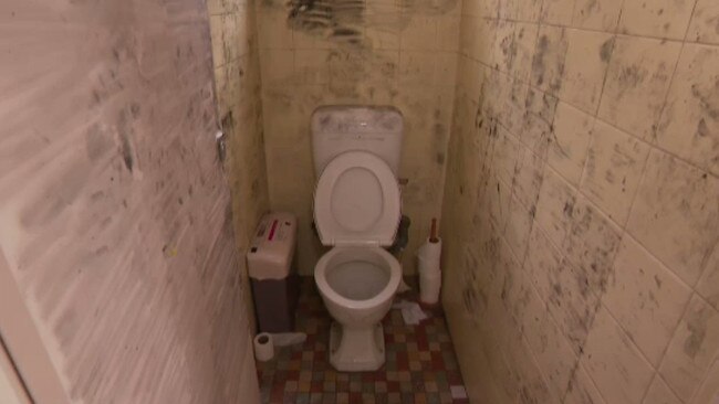 The toilet at the Kogarah dance studio where the girl was allegedly attacked. Picture: 9News