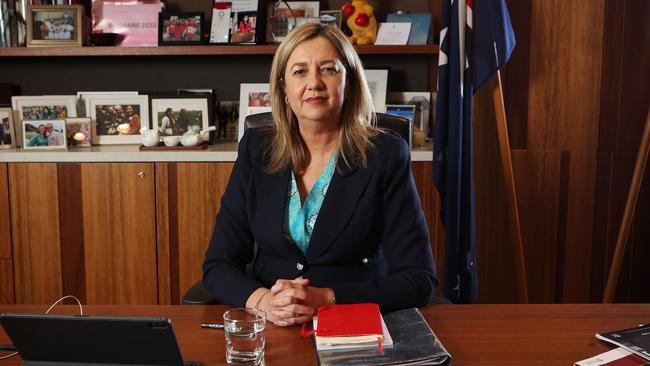 Premier Annastacia Palaszczuk in her office at 1 William Street, Brisbane. Picture: Liam Kidston