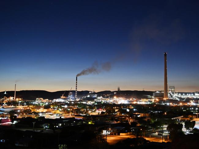 07/12/2021: The Mount Isa mine at dusk. Locals and workers are concerned at the potential social effects of the mines planned change to a permanent 7 day on, 7 day off roster.  Lyndon Mechielsen/The Australian