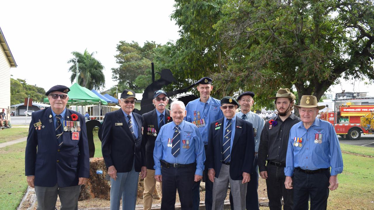 (Left to right, top to bottom) National Servicemen (NSAR) Association Rockhampton president John Aitken, , NSAR treasurer Errol Williams, vice president Rod McCallum, NSAR member Grant Burhardt, NSAR member Jack Perfect, NSAR member Kevin Perfect and NSAR media and welfare officer John Phillips.