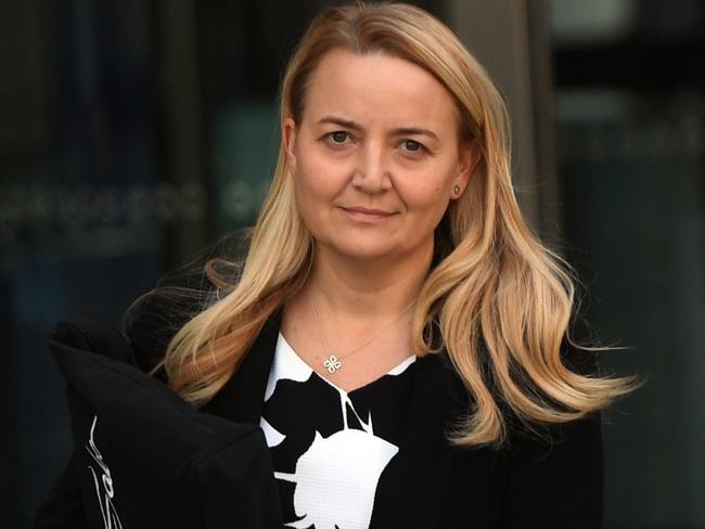 Executive General Manager of Commonwealth Private Marianne Perkovic leaves the banking services royal commission in Melbourne, Wednesday, April 18, 2018. The financial services royal commission public hearing into financial advice continues. (AAP Image/Julian Smith) NO ARCHIVING