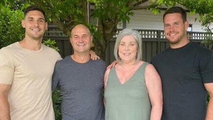 NSW Blues State of Origin debutant Ryan Matterson with his dad Paul, mum Sondra and brother, Dean, who plays NSW Cup for Mounties. Picture: Supplied.