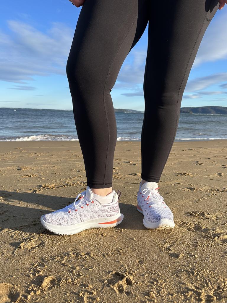 Philippa Tonkin trying the Under Armour UA Flow Velociti 3 running shoes. Picture: news.com.au/Philippa Tonkin