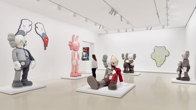 Installation view of Kaws: Companionship in the Age of Loneliness, at NGV International. Picture: Tom Ross