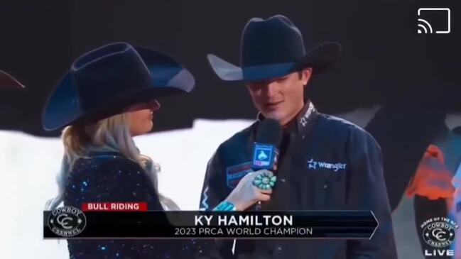 Hamilton's gold buckle presentation (The Cowboy Channel)