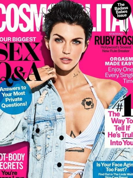 Syd Con 2 Feb 16. Ruby Rose on the front of Cosmopolitan magazine