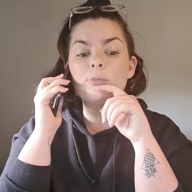 Brittany also filmed herself booking in for a tattoo removal consultation. Picture: TikTok/@b_brittanylewin