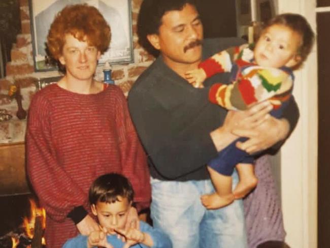 An early family portrait of Williams with his mother and father and older brother Johnny.