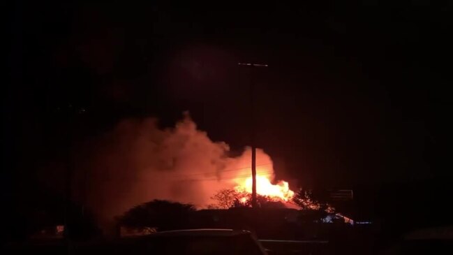 Fireys battle massive industrial shed inferno in Mackay