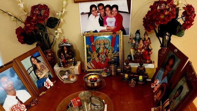 The Singh household has become a shrine to the three slain children. Picture: Supplied