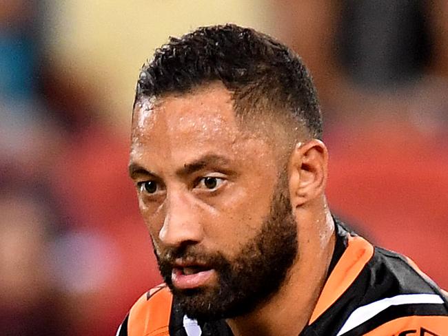 BRISBANE, AUSTRALIA - MAY 10: Benji Marshall of the Tigers in action during the round nine NRL match between the Wests Tigers and the Penrith Panthers at Suncorp Stadium on May 10, 2019 in Brisbane, Australia. (Photo by Bradley Kanaris/Getty Images)