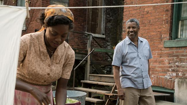 Denzel Washington and Viola Davis in a scene from Fences.