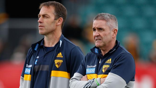 Alastair Clarkson and Chris Fagan in 2015. Picture: Adam Trafford/AFL Media/Getty Images