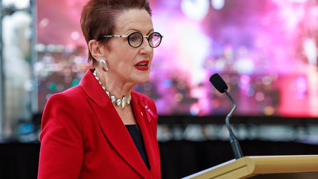 Lord Mayor of Sydney Clover Moore at the official launch of the 2023 Sydney New Year's Eve, produced by the City of Sydney, at the Sydney Opera House, on Monday. Picture: Justin Lloyd.