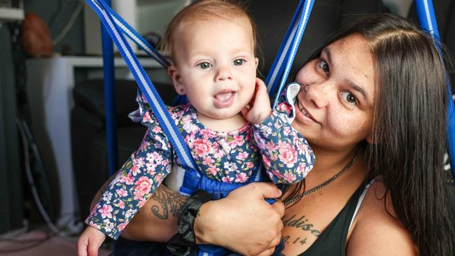 Baby Paisley with mum Tahlisha Wagner. Picture: Russell Millard