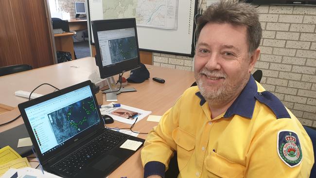 NSW Rural Fire Services’ building impact assessment team field coordinator for the Gospers Mountain fire, Bruce Cameron, at Hawkesbury Fire Control Centre. Picture: Isabell Petrinic