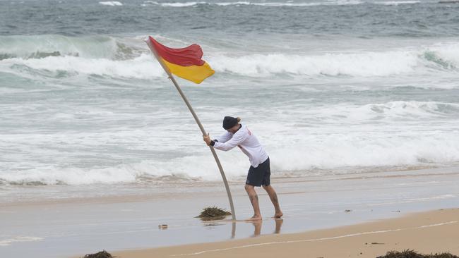 Wild winds at Thirroul beach on Friday. Picture: NCA NewsWire/Simon Bullard