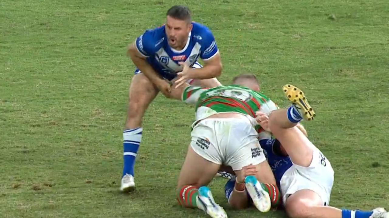 Josh Reynolds reacted instantly. Photo: Fox League.