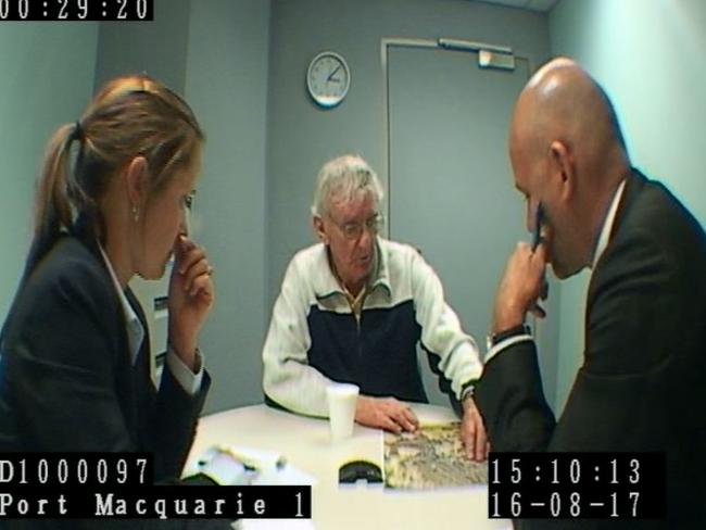 Screen grabs from the police-recorded interview of Paul Savage with Detective Chief Inspector Gary Jubelin and Detective Sergeant Laura Beacroft in August, 2017.