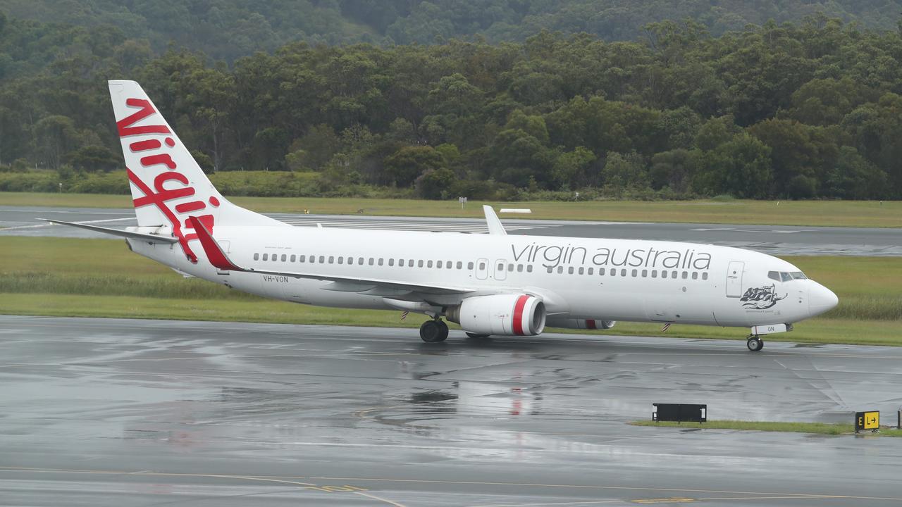 The plane was turned back due to technical issues. Picture: Glenn Hampson