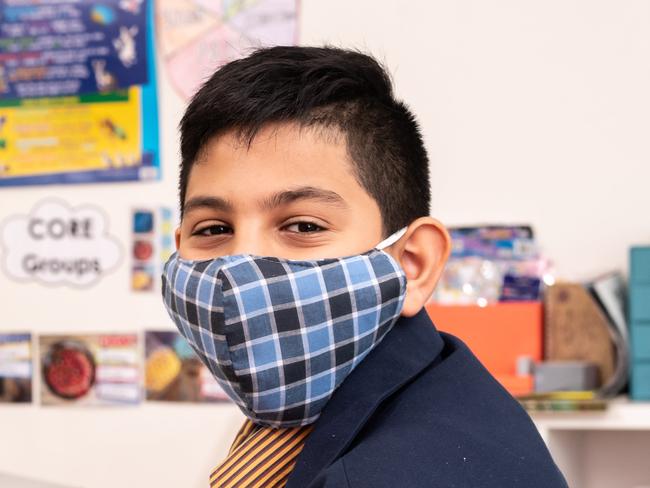 AAP Fairfield AdvanceStudent Joseph Ameer (11yrs old in Yr 7) poses for a photo at Pal Buddhist School in Canley Vale on Wednesday, 29 April 2020. Pal Buddhist has emerged as the top performing high school in NAPLAN in the Fairfield region.(AAP Image / Monique Harmer)