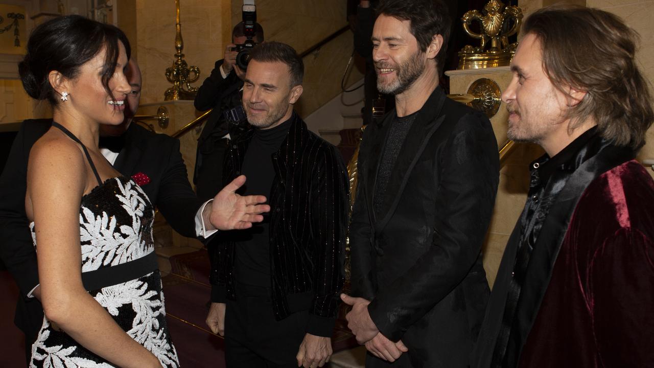 Meghan also chatted with the band. Photo: WPA Pool/Getty Images