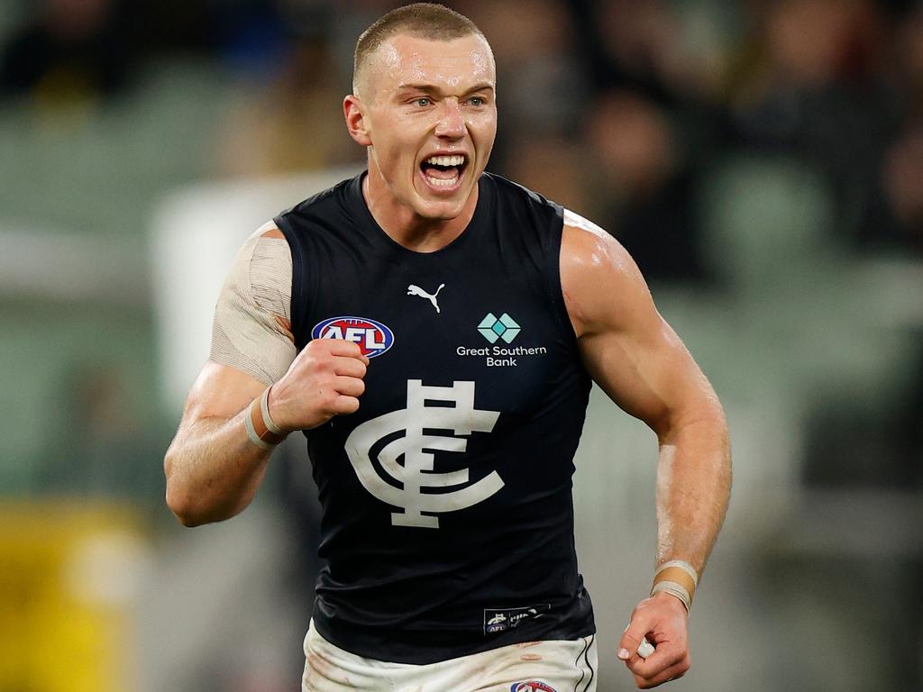 Patrick Cripps stands tall in Carlton’s midfield. Picture: AFL Photos/Getty Images