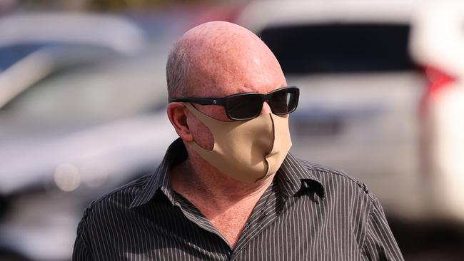 Former SAPOL officer Richard Bartholomew is seen outside the Christies Beach Court. Picture: David Mariuz