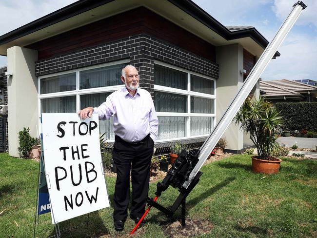 Jordan Springs resident David Bentham is opposed to the suburb’s first pub. Picture: Tim Hunter