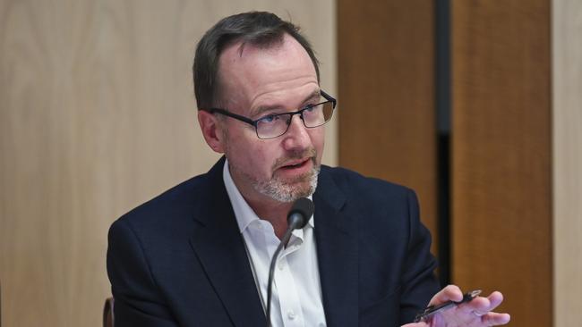 Senator David Shoebridge during Senate Estimates. Picture: NCA NewsWire / Martin Ollman