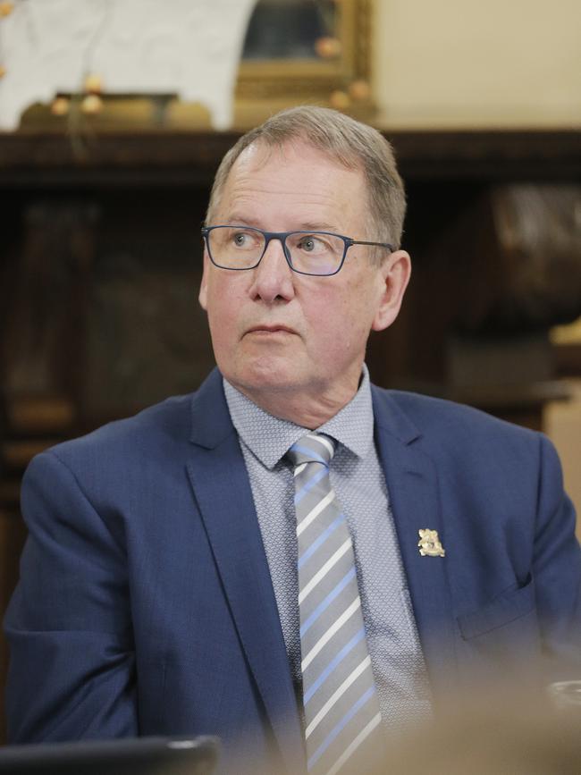 Alderman Jeff Briscoe at a Hobart City Council meeting. Picture: MATHEW FARRELL